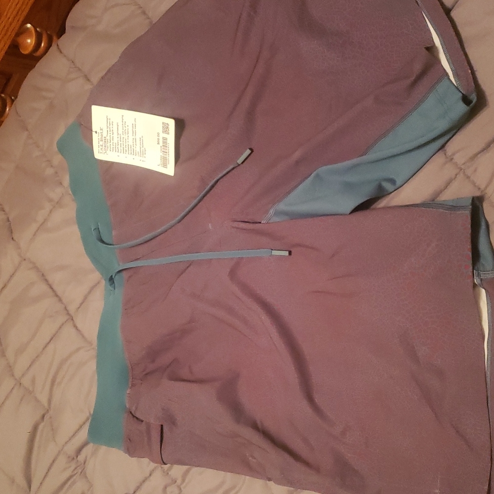 NWT Lululemon Men’s T.H.E. The Short 9” Linerless  CGDB Blue Brown Sz L …